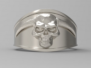 horned skull ring Model Cetak 3D