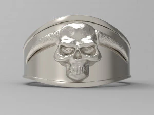 horned skull ring 3D Print Model