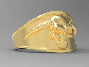 horned skull ring 3D Print Model