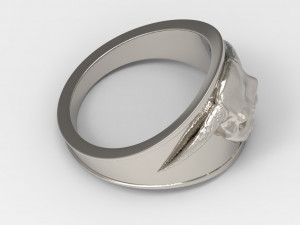 horned skull ring Model Cetak 3D