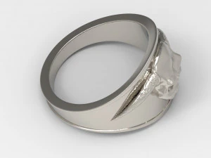 horned skull ring 3D Print Model