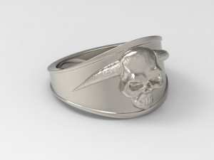 horned skull ring Model Cetak 3D