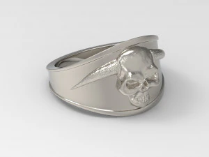 horned skull ring 3D Print Model