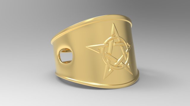 pentagram ring 3Dプリントモデル .c4d .max .obj .3ds .fbx .stl .blend 