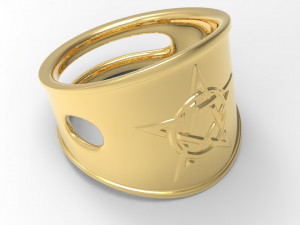 pentagram ring 3Dプリントモデル