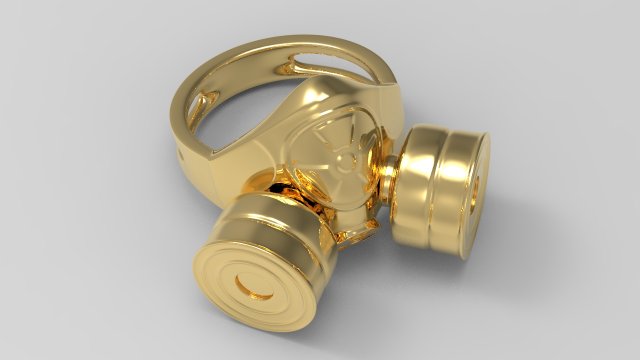 gas mask ring 3D 打印模型 .c4d .max .obj .3ds .fbx .stl .blend 
