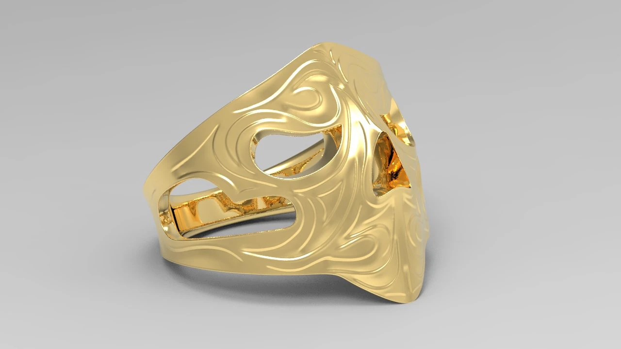 scull ring 3D Print Model .c4d .max .obj .3ds .fbx .stl .blend