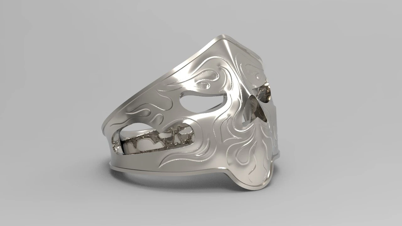 scull ring 3D Print Model .c4d .max .obj .3ds .fbx .stl .blend
