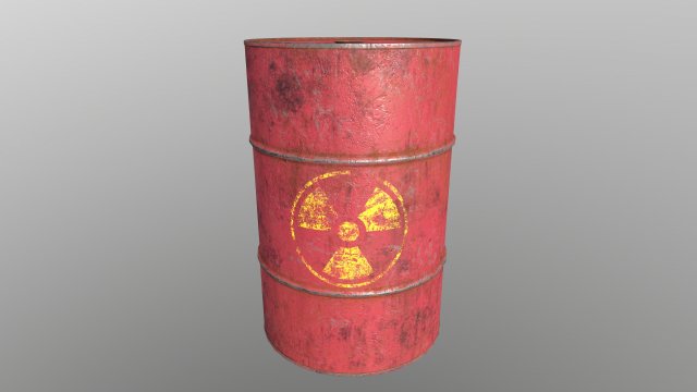 barrel with radiation 3D मॉडल .c4d .max .obj .3ds .fbx .stl .blend
