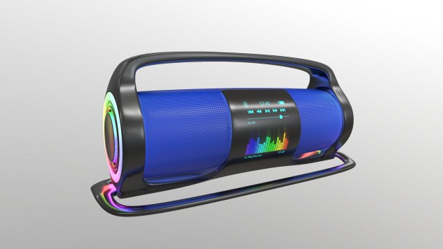 speaker audio system with glow 3D 모델 .c4d .max .obj .3ds .fbx .stl .blend 