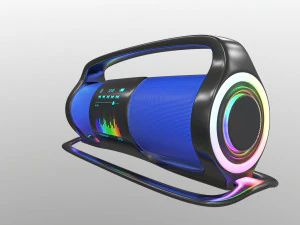speaker audio system with glow 3D Model