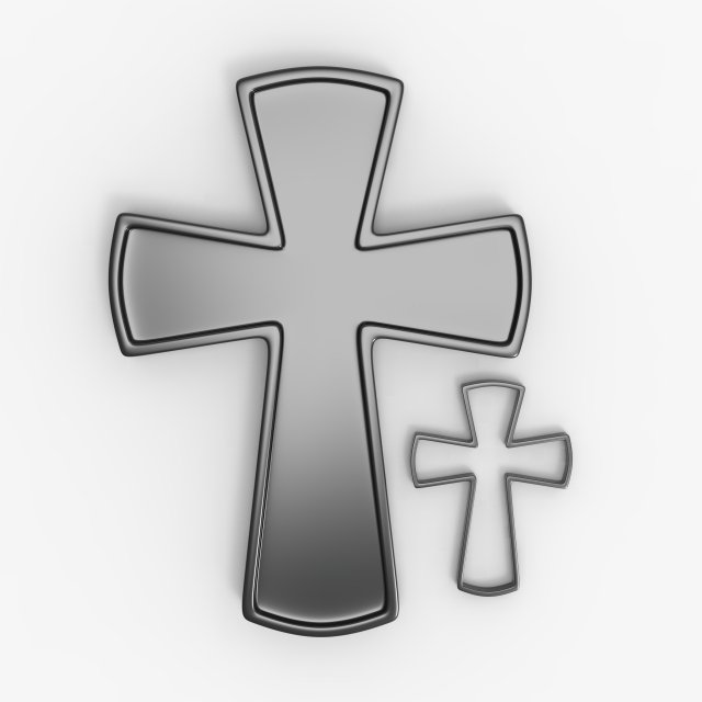cross big and small 3D Print Model .c4d .max .obj .3ds .fbx .stl .blend 