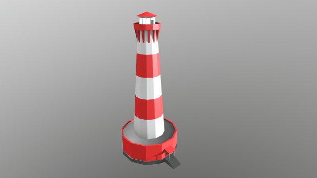 low poly lighthouse Modelo 3D .c4d .max .obj .3ds .fbx .stl .blend 
