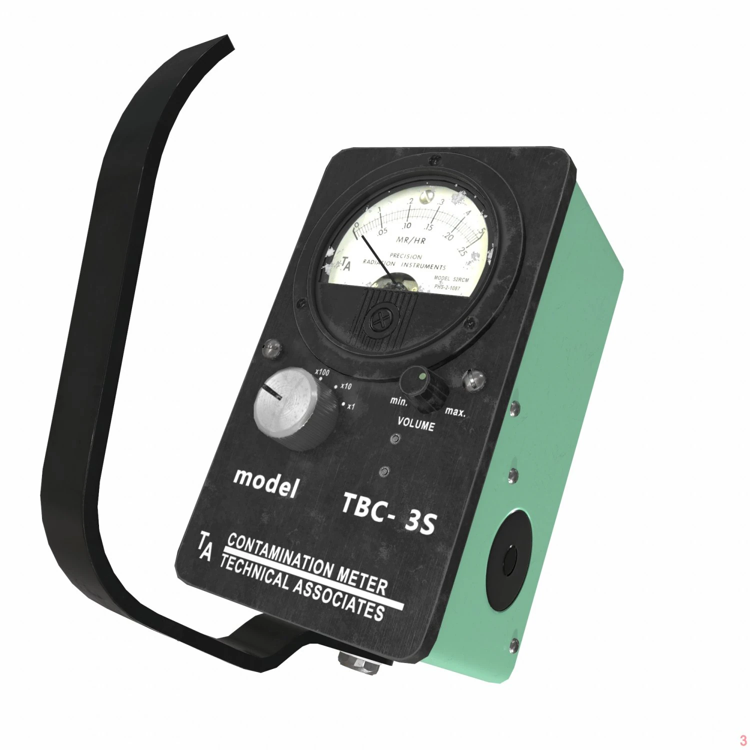 剂量计盖革低聚 3D 模型 .c4d .max .obj .3ds .fbx .stl .blend 