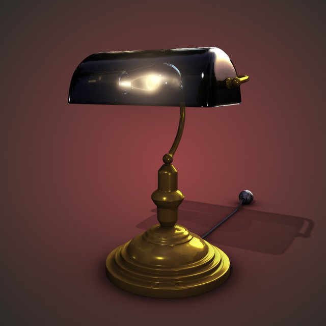 bankers lamp 3Dモデル .c4d .max .obj .3ds .fbx .stl .blend
