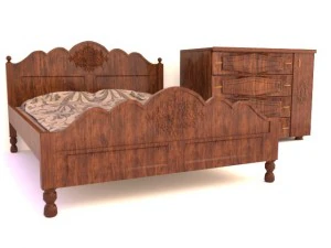 a cama a c&ocirc;moda Modelo 3D