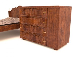 the bed the dresser Modelo 3D