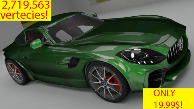 mercedes amg gtr 3D Model .c4d .max .obj .3ds .fbx .stl .blend 