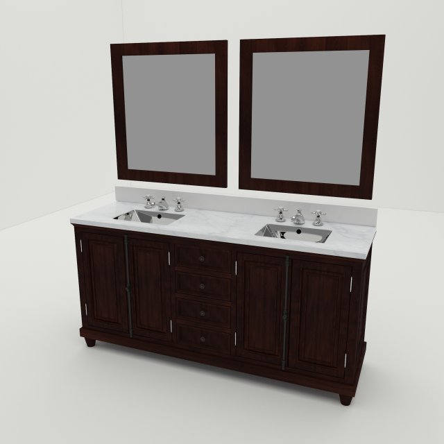 bathroom vanity set 3D 模型 .c4d .max .obj .3ds .fbx .stl .blend 