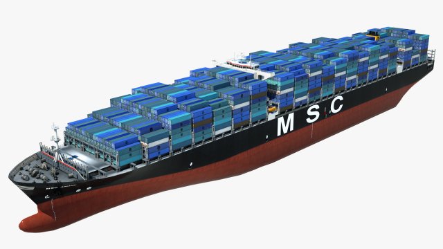 container ship msc ariane 3D Model .c4d .max .obj .3ds .fbx .stl .blend 