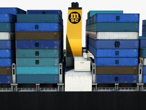 container ship msc ariane 3D Model