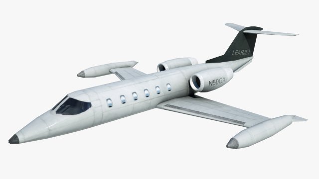 aircraft learjet bombardier 3D Model .c4d .max .obj .3ds .fbx .stl .blend 
