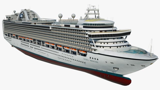 cruise ship crown princess 3D Model .c4d .max .obj .3ds .fbx .stl .blend 