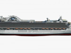 cruise ship crown princess 3D Model