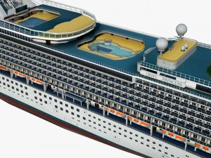 cruise ship crown princess 3D Model