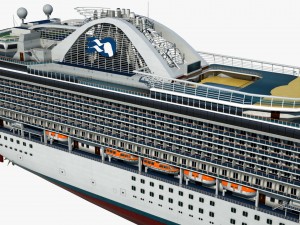 cruise ship crown princess 3D Model