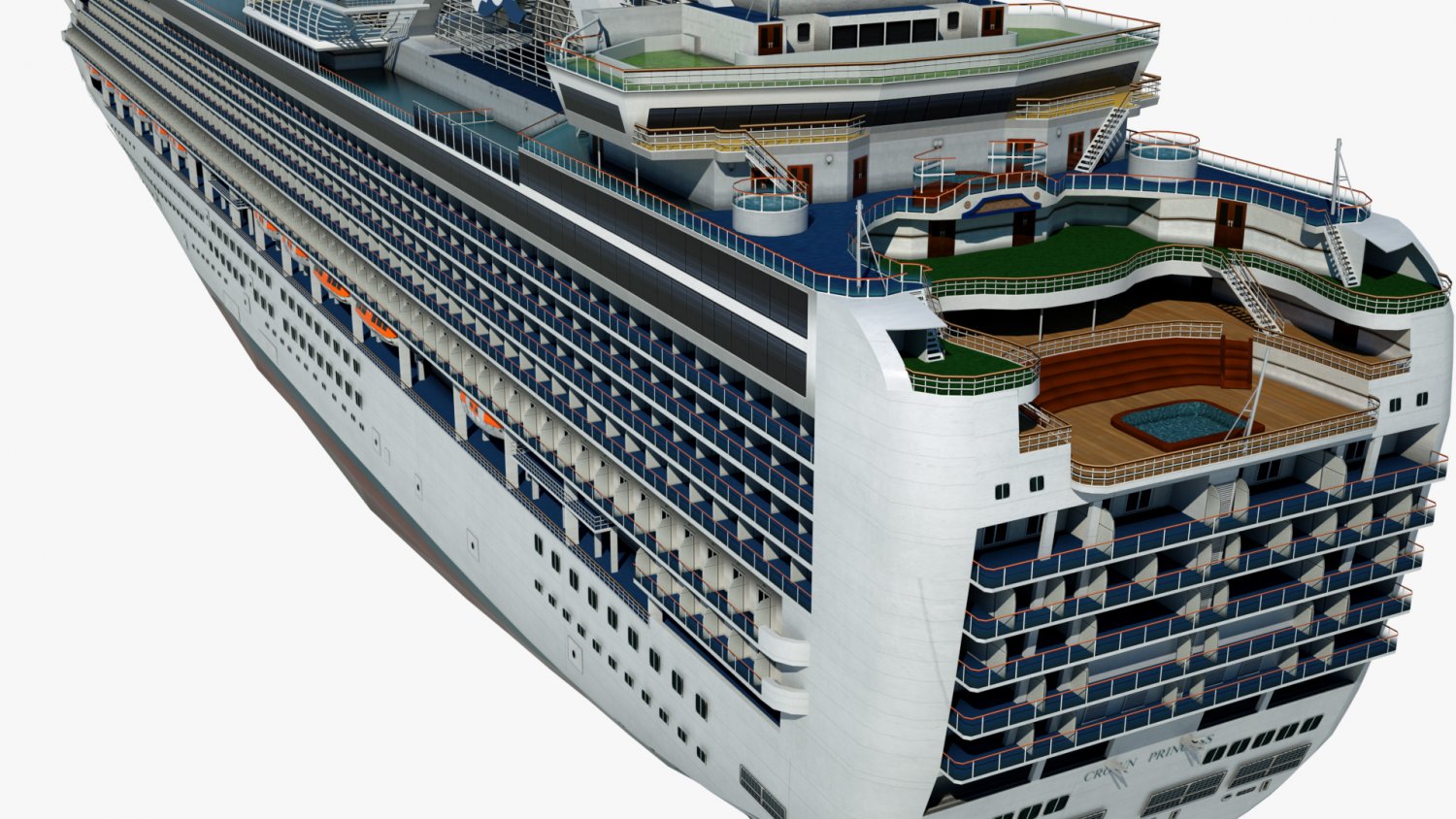 Cruise Ship Crown Princess 3D Model in Commercial 3DExport
