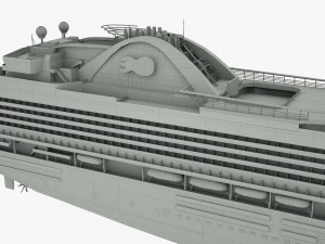 cruise ship crown princess 3D Model