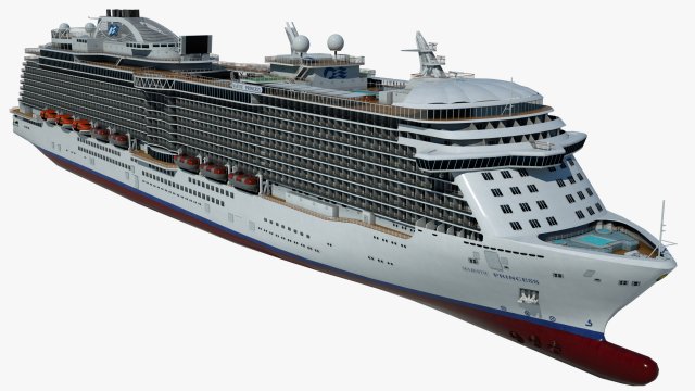 cruise ship majestic princess 3D 模型 .c4d .max .obj .3ds .fbx .stl .blend 