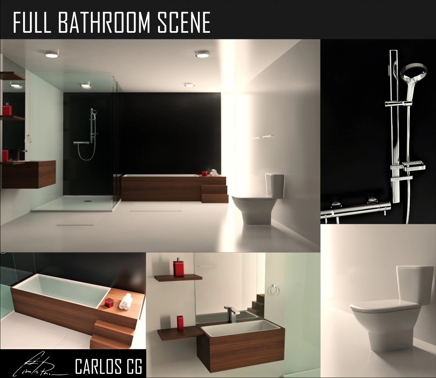 bathroom scene 3D Model .c4d .max .obj .3ds .fbx .stl .blend 