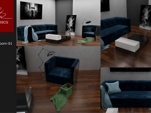 living room Modelo 3D