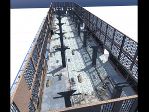 industrial abandoned factory fbx Model 3D
