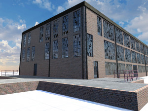 industrial abandoned factory fbx Model 3D