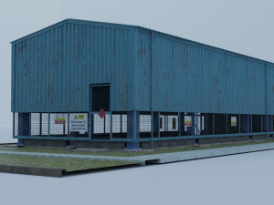 industrial barn Modèle 3D