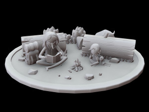 adventure time - simon marceline diorama 3Dプリントモデル