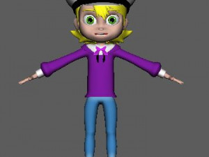 cartoon girl 3D 모델