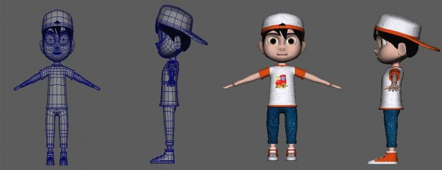 cartoon boy Modèle 3D .c4d .max .obj .3ds .fbx .stl .blend 