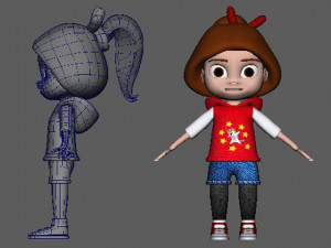 cartoon girl 3D 모델