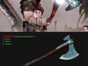 kratos - leviathan axe - god of war 2018 3D Print Model