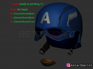 captain america helmet - infinity war - endgame - marvel 3d print model 3D Print Model