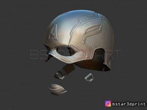 captain america helmet - infinity war - endgame - marvel 3d print model Model Cetak 3D