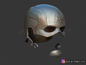 captain america helmet - infinity war - endgame - marvel 3d print model Model Cetak 3D