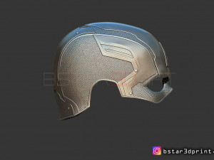 captain america helmet - infinity war - endgame - marvel 3d print model Model Cetak 3D