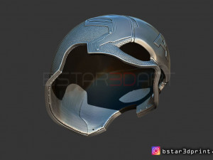captain america helmet - infinity war - endgame - marvel 3d print model Model Cetak 3D