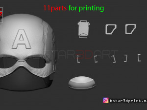 captain america helmet - infinity war - endgame - marvel 3d print model Model Cetak 3D