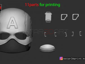 captain america helmet - infinity war - endgame - marvel 3d print model 3D Print Model